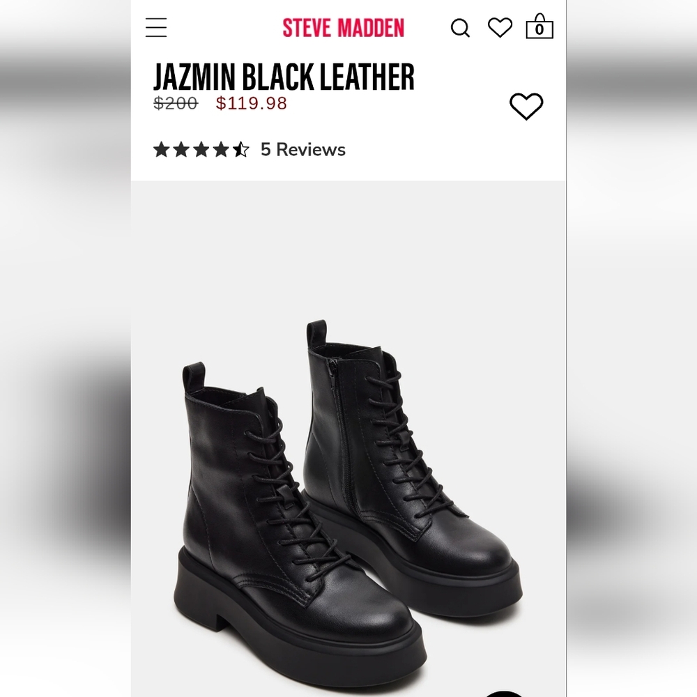 Steve Madden Black Combat Boots